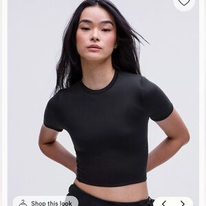 Lululemon Wundermost Ultra-Soft Nulu Crewneck Cropped T-Shirt